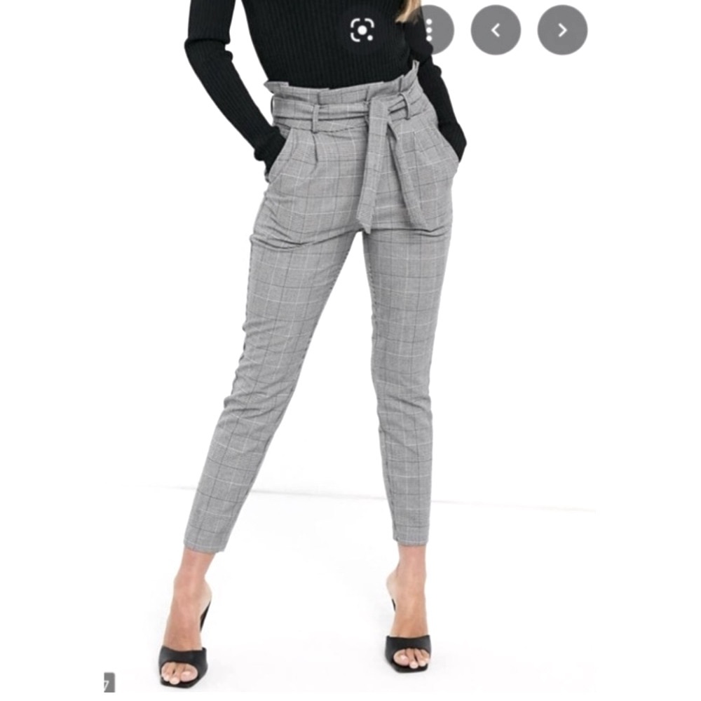 Vero Moda Paperbag Plaid Pants